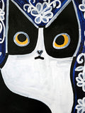 Original art for sale at UGallery.com | Rosemary on Deep Blue and Flowers by Jessica JH Roller | $400 | acrylic painting | 24' h x 18' w | thumbnail 4
