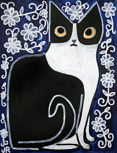 Rosemary on Deep Blue and Flowers by Jessica JH Roller |  Artwork Main Image 
