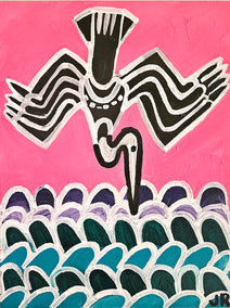 acrylic painting by Jessica JH Roller titled Seabird