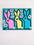 Original art for sale at UGallery.com | Springtime Bunnies by Jessica JH Roller | $200 | acrylic painting | 9' h x 12' w | thumbnail 3