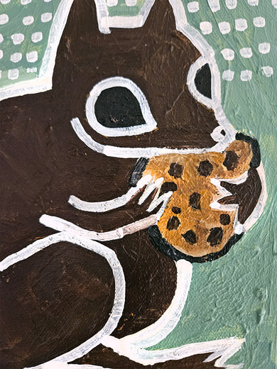 Squirrel with Cookie by Jessica JH Roller |   Closeup View of Artwork 