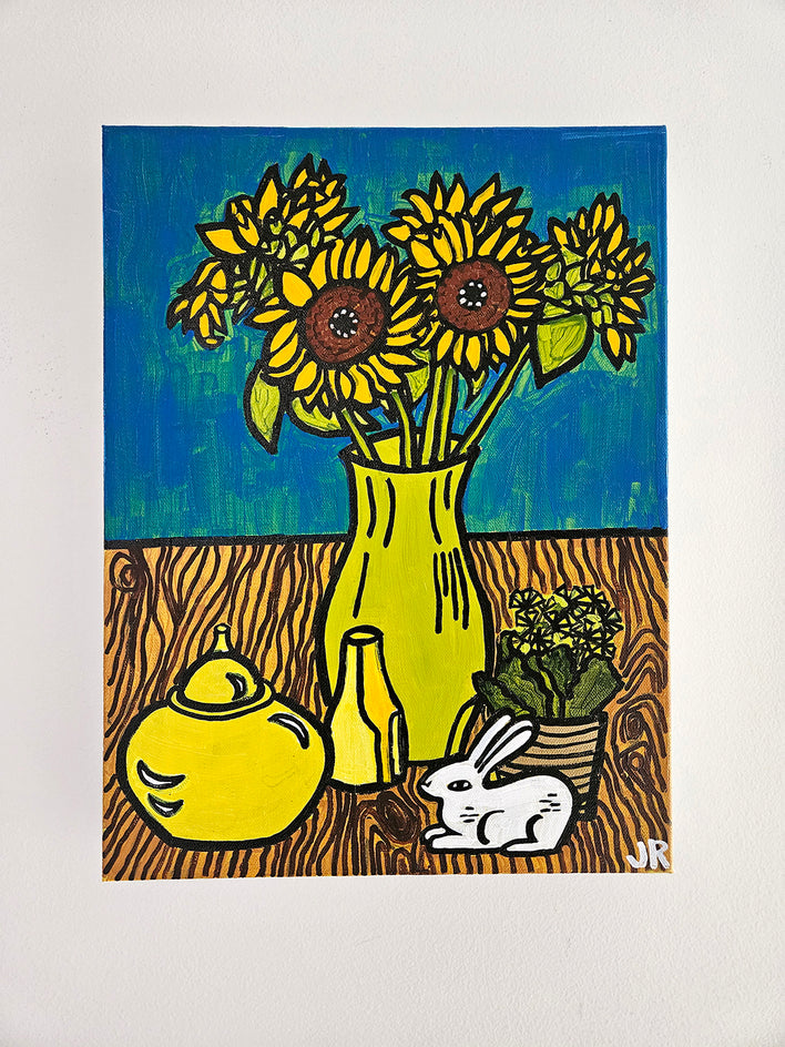 Sunflower Still Life by Jessica JH Roller |  Context View of Artwork 