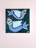 Original art for sale at UGallery.com | Two Blue Birds by Jessica JH Roller | $225 | acrylic painting | 12' h x 12' w | thumbnail 3
