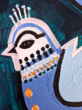 Original art for sale at UGallery.com | Two Blue Birds by Jessica JH Roller | $225 | acrylic painting | 12' h x 12' w | thumbnail 4
