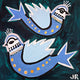 Original art for sale at UGallery.com | Two Blue Birds by Jessica JH Roller | $350 | acrylic painting | 12' h x 12' w | thumbnail 1