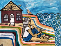 Original art for sale at UGallery.com | Waiting by Jessica JH Roller | $375 | acrylic painting | 18' h x 24' w | thumbnail 1