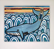 Original art for sale at UGallery.com | Whale Ride by Jessica JH Roller | $450 | acrylic painting | 22' h x 28' w | thumbnail 3