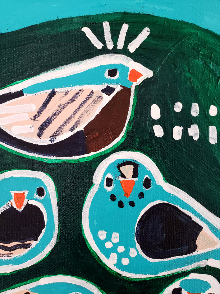 Winter Birds by Jessica JH Roller |  Closeup View of Artwork 