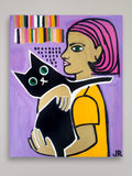 Original art for sale at UGallery.com | Wren and Pepper by Jessica JH Roller | $375 | acrylic painting | 20' h x 16' w | thumbnail 3