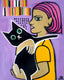 Original art for sale at UGallery.com | Wren and Pepper by Jessica JH Roller | $500 | acrylic painting | 20' h x 16' w | thumbnail 1