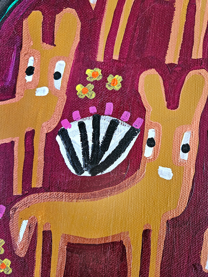 Yellow Springs Deer Family by Jessica JH Roller |  Closeup View of Artwork 
