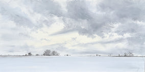 Original art for sale at UGallery.com | Winter Panorama by Jill Poyerd | $1,300 | oil painting | 12' h x 24' w