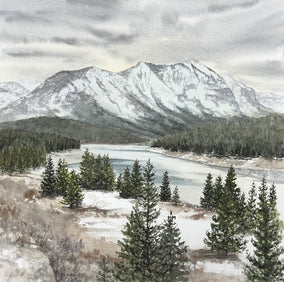 Original art for sale at UGallery.com | Gallatin Range by Jill Poyerd | $1,150 | watercolor painting | 20' h x 20' w