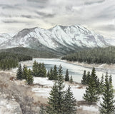 Original art for sale at UGallery.com | Gallatin Range by Jill Poyerd | $1,150 | watercolor painting | 20' h x 20' w | thumbnail 1