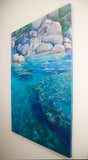 Original art for sale at UGallery.com | On the Water by Jinny Tomozy | $2,200 | mixed media artwork | 36' h x 24' w | thumbnail 2