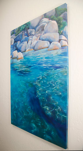 On the Water by Jinny Tomozy |  Side View of Artwork 