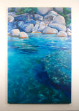 Original art for sale at UGallery.com | On the Water by Jinny Tomozy | $2,200 | mixed media artwork | 36' h x 24' w | thumbnail 3