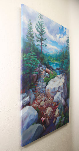 The Path to Lily Lake by Jinny Tomozy |  Side View of Artwork 