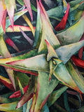 Original art for sale at UGallery.com | Succulent Stars by Jinny Tomozy | $975 | watercolor painting | 16' h x 12' w | thumbnail 4