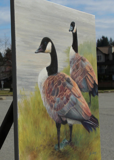 Two Peas in a Pod by Jo Galang |  Side View of Artwork 