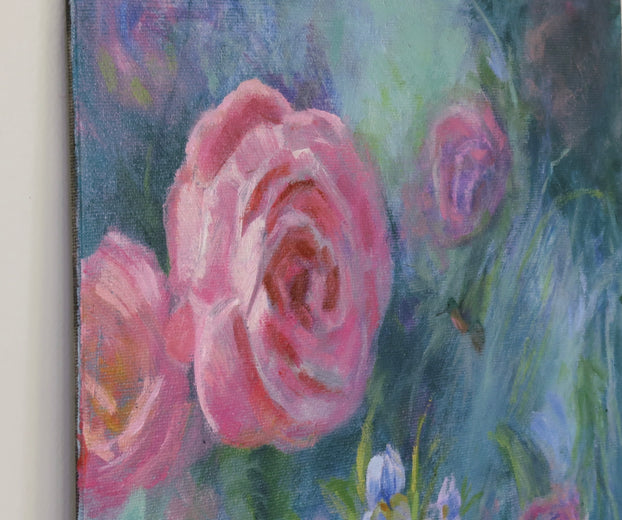 Feeling Rosy by Joanie Ford |  Side View of Artwork 