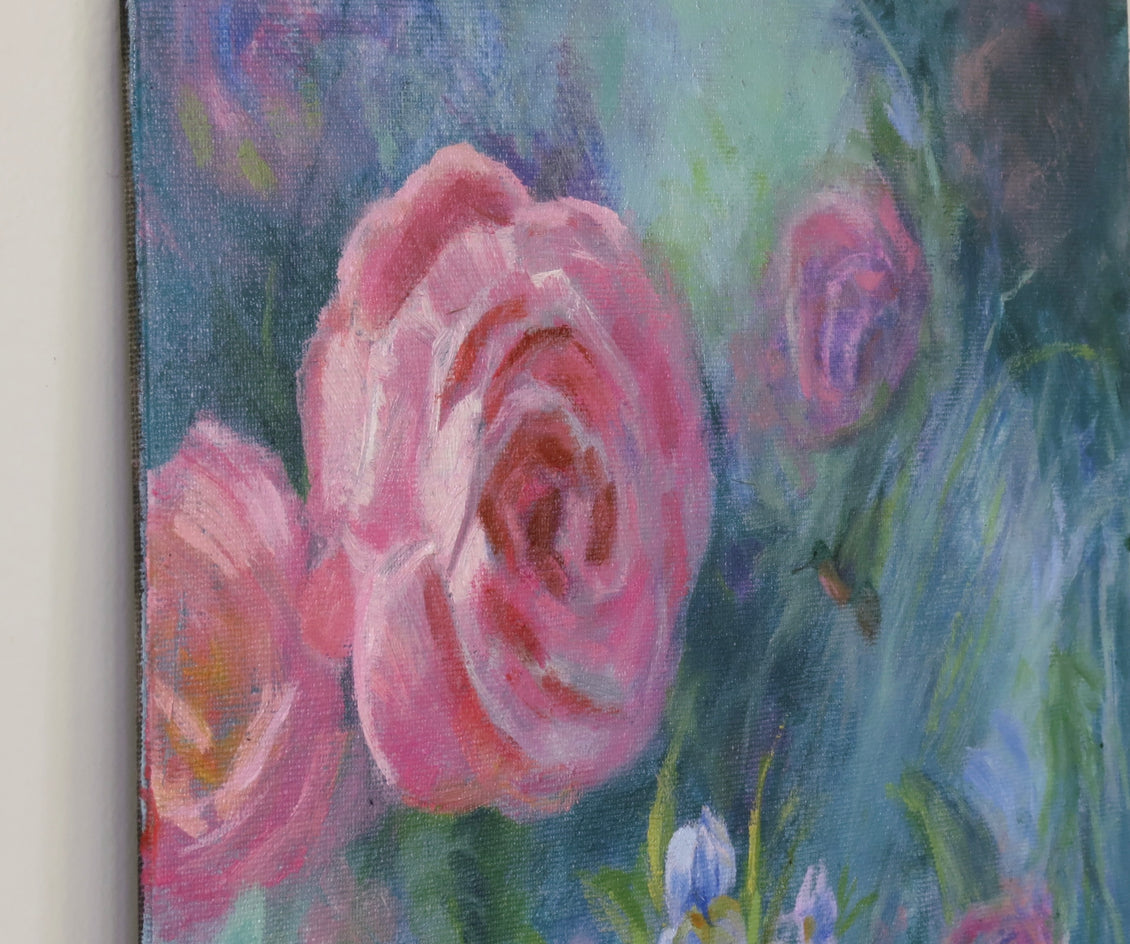 Feeling Rosy by Joanie Ford |  Side View of Artwork 