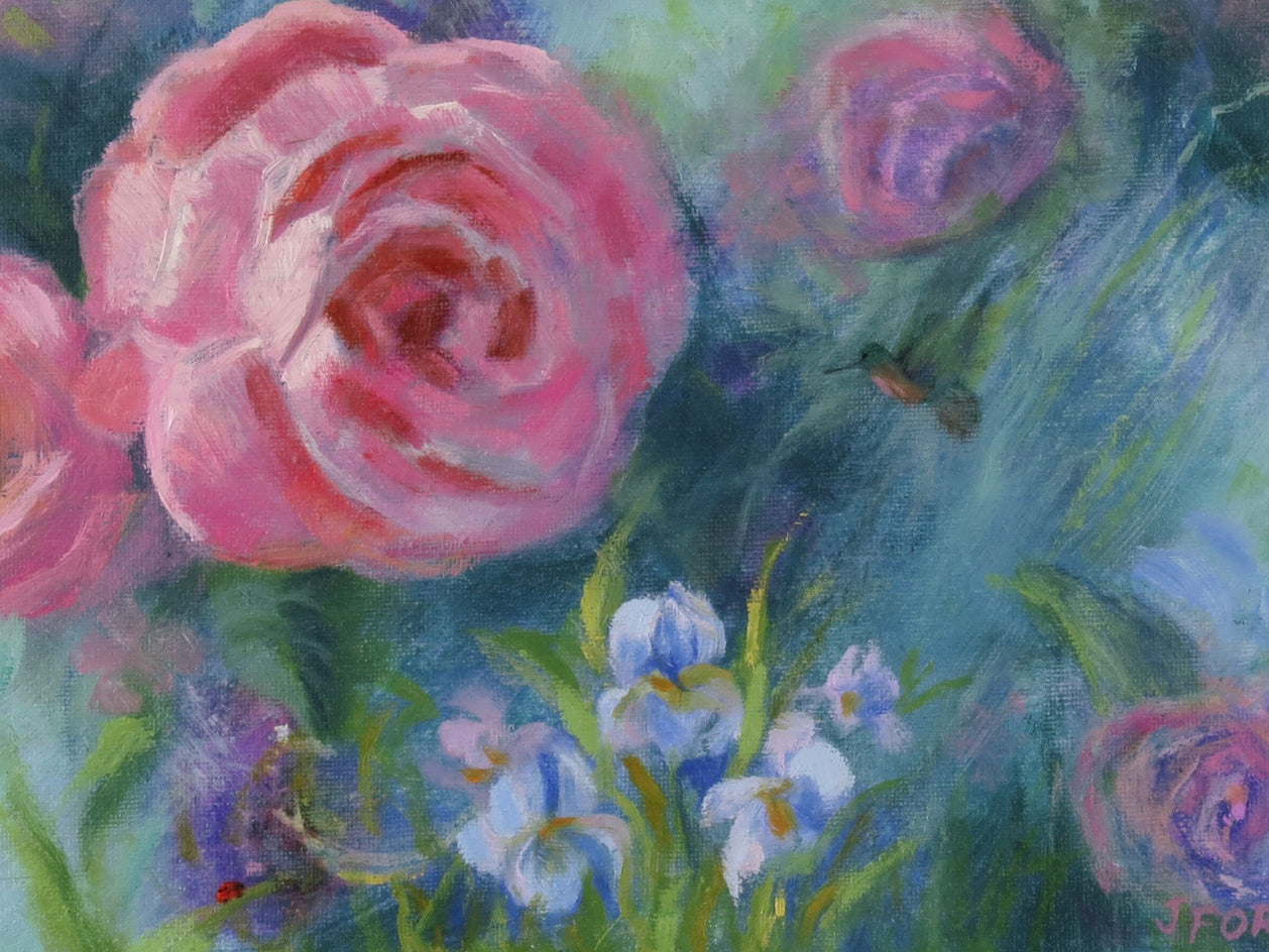 Feeling Rosy by Joanie Ford |  Closeup View of Artwork 