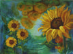 Original art for sale at UGallery.com | Joy of Sunflowers by Joanie Ford | $300 | oil painting | 9' h x 12' w | thumbnail 1
