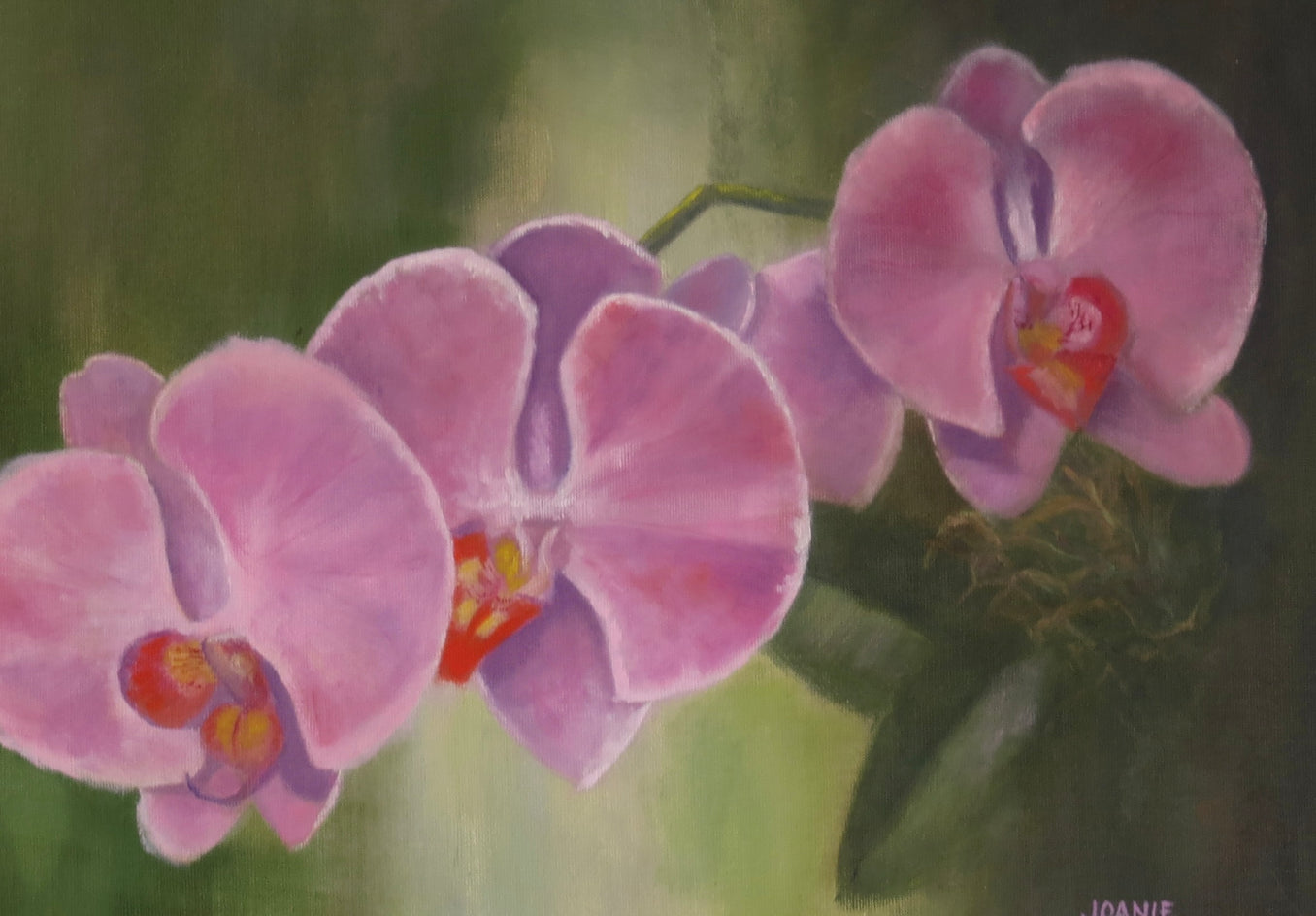 Orchid Trio by Joanie Ford |  Closeup View of Artwork 