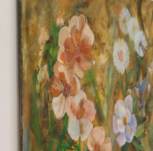 Whimsy in Bloom by Joanie Ford |  Side View of Artwork 