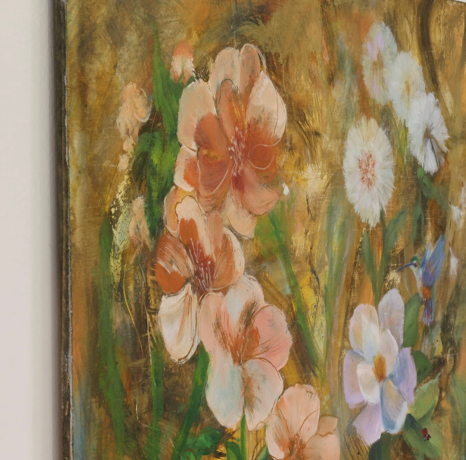 Whimsy in Bloom by Joanie Ford |  Side View of Artwork 