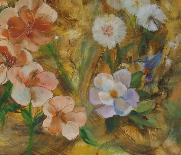 Whimsy in Bloom by Joanie Ford |   Closeup View of Artwork 