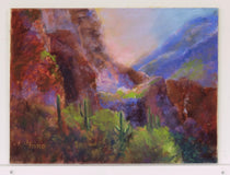 Original art for sale at UGallery.com | Desert Glow by Joanie Ford | $300 | pastel artwork | 9' h x 12' w | thumbnail 3