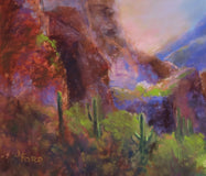 Original art for sale at UGallery.com | Desert Glow by Joanie Ford | $300 | pastel artwork | 9' h x 12' w | thumbnail 4