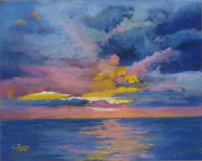 Original art for sale at UGallery.com | Palette of Reflection by Joanie Ford | $225 | pastel artwork | 8' h x 10' w