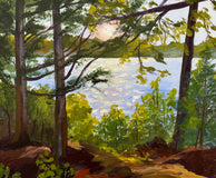 Original art for sale at UGallery.com | Best Day at Dunn's Pond by JoAnn Golenia | $950 | acrylic painting | 18' h x 24' w | thumbnail 4
