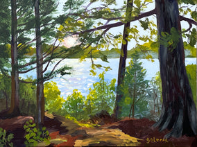 Original art for sale at UGallery.com | Best Day at Dunn's Pond by JoAnn Golenia | $950 | acrylic painting | 18' h x 24' w