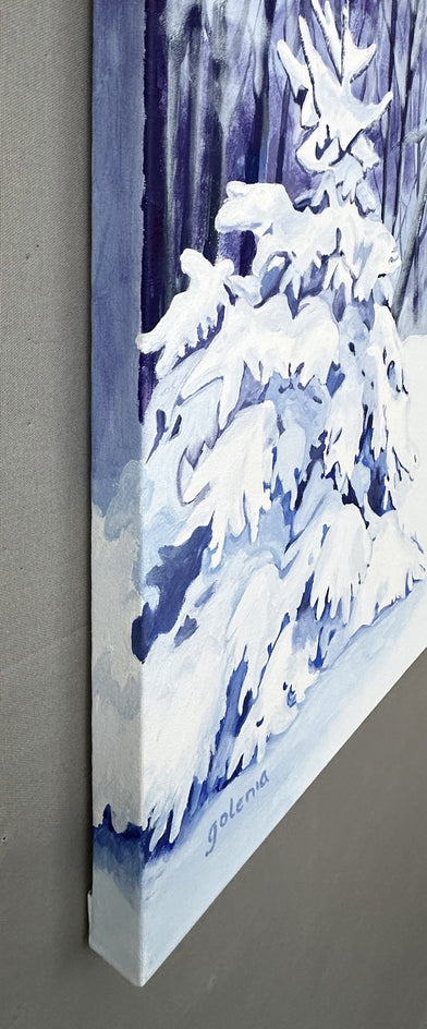 Fresh Snow by JoAnn Golenia |  Side View of Artwork 