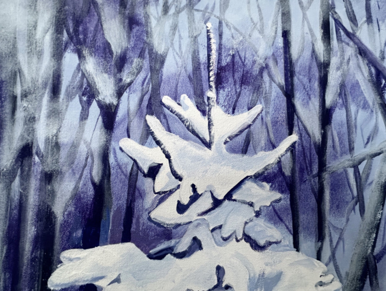 Fresh Snow by JoAnn Golenia |  Closeup View of Artwork 