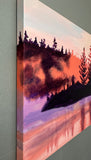 Original art for sale at UGallery.com | Misty Morning at the Lake by JoAnn Golenia | $1,100 | acrylic painting | 20' h x 24' w | thumbnail 2
