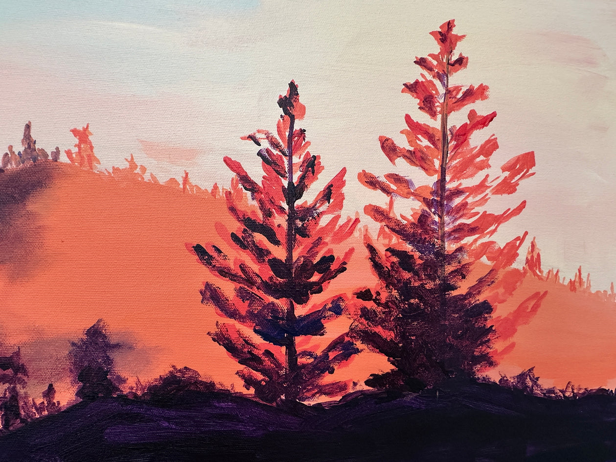 Misty Morning at the Lake by JoAnn Golenia |  Closeup View of Artwork 