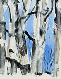 Original art for sale at UGallery.com | Trees in Snow by JoAnn Golenia | $375 | acrylic painting | 14' h x 11' w | thumbnail 4