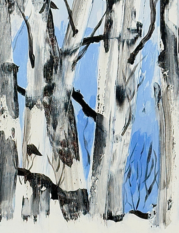 Trees in Snow by JoAnn Golenia |  Closeup View of Artwork 