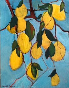 acrylic painting by Jodi Dann titled Lemon Branches