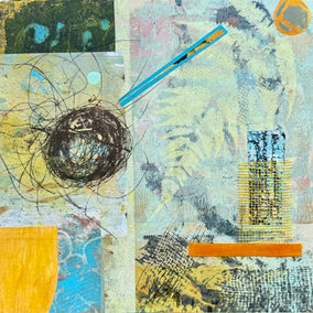 Original art for sale at UGallery.com | A Letter Sent Home by Jodi Dann | $475 | mixed media artwork | 12' h x 12' w