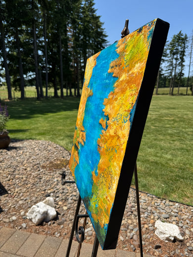 Tributaries by Jodi Dann |  Side View of Artwork 
