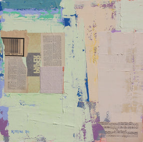 mixed media artwork by Joey Korom titled Composition with Paper