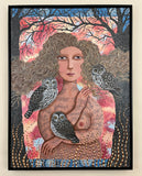 Original art for sale at UGallery.com | Sunset with Pygmy Owls by Johansen Newman | $9,500 | acrylic painting | 49.5' h x 37.5' w | thumbnail 3