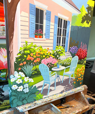 Backyard Hideaway by John Jaster |  Side View of Artwork 