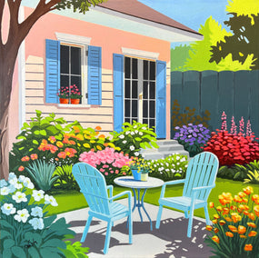 acrylic painting by John Jaster titled Backyard Hideaway